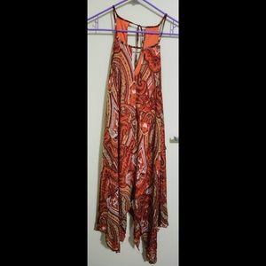 Orange Paisley Maxi Dress